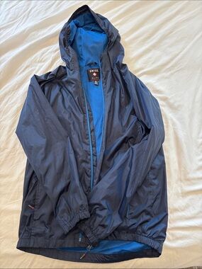 Navy Hooded Rain Jacket with Blue Mesh Lining - Swiss Alps (XL Boy)